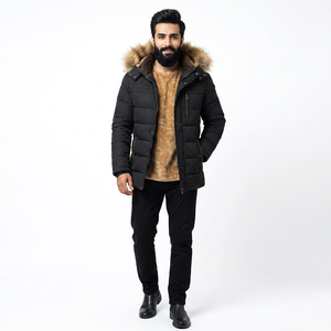 <b>Men's</b> Winter Parka <b>Jacket</b> Plus 6XL Long Thick Stand Collar Hood Waterproof Fabric Pattern Lightweight Logo <b>Jacket</b> For <b>Man</b> - Product Image 1