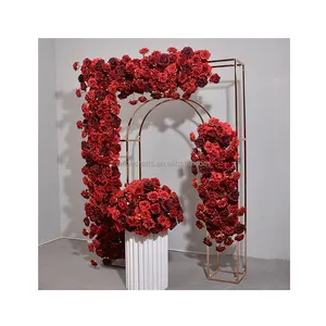 6.5ft long floral wedding centre pieces table decoration red white flower runner arrangement wedding arch flowers decorations