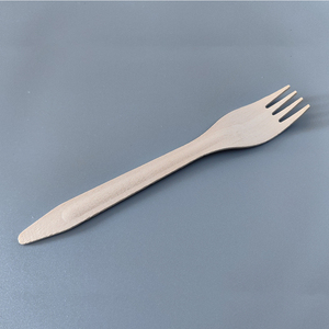 شوكة خشبية قابلة للتحلل الحيوي 165 مم، أدوات مائدة قابلة للتحلل من خشب البتولا، طقم أدوات طعام آمنة للطعام، مصقولة وناعمة - Product Image 1