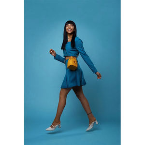 カスタムロゴOem BSCI認定ミニドローストリング女性ビーガンレザーボウリングハンドバッグ女性ショルダーメッセンジャーバッグバケットバッグ - Product Image 5