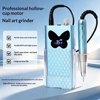 Ponceuse à ongles électrique sans fil rechargeable avec conception à coupelle creuse, outil portable pour retirer le vernis et la manucure