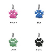 Edelstahl-Öltropfen-Hunde marke mit Glitzer-und Pfoten abdruck design-Laser gravierbarer Haustier-ID-Tag mit Anti-Verlust-Metall zubehör