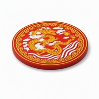 Sous-verre 3D personnalisé en PVC souple motif Dragon Chinois, motif traditionnel rouge et or en relief, tapis de boisson en caoutchouc, décoration pour bar à thé, vente en gros
