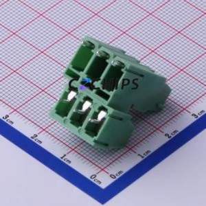 DB128B-5.0-2*3P-GN-S Screw Terminal Block Through hole Component (THT),P=5mm Connector 2x3P 5mm Green Through Hole - Product Image 2