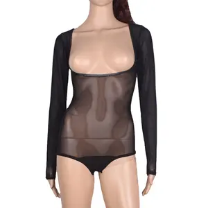 Bán Buôn Tùy Chỉnh Phụ Nữ Sexy Cộng Với Kích Thước Lưới Dài Tay Áo Múa Ba Lê Leotards Nhịp Điệu Thể Dục Dụng Cụ Quần Áo Belly Dance Trang Phục