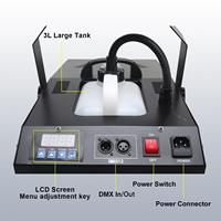 Machine à fumée de scène 1500W à coque noire, télécommande DMX512, haute puissance, pour scène, mariage, fête, événement, club - Vente chaude
