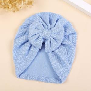 Gorro de Ganchillo de Color Sólido en Tela de Nailon de Alta Calidad, Gorro de Bebé con Lazo Grande, Turbantes <span class=keywords><strong>para</strong></span> Primavera, Pañuelos <span class=keywords><strong>para</strong></span> la Cabeza de Princesa - Product Image 4