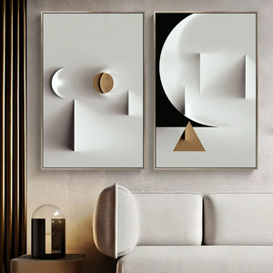 Quadri e Stampe con Motivi Geometrici 3D Arte Visiva Moderna Astratta Nature Morte Poster e Stampe per Decorazione Domestica - Product Image 2
