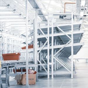 Estante de flujo de cartón de acero Protección contra la corrosión Estantes de almacenamiento de almacén Estantes apilables Características de estantes Función de flujo - Product Image 4