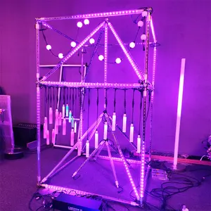 Tubo de palco com efeito 3D LED, barra de decoração de luzes LED para festas, discoteca, clube, casamento, programa de TV, parque temático, 0.5M, 1M, 5050RGB, para boate