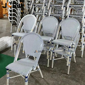 Muebles de restaurante al aire libre Estilo francés Bistro Café Silla de jardín de ratán Café de París Silla de comedor al aire libre - Product Image 6