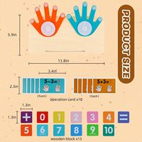 Apprentissage précoce des mathématiques aides pédagogiques Montessori jeu de comptage des doigts blocs de numéros en bois conseil de comptage mathématiques jouets éducatifs