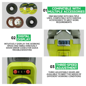 Pj סוללות-מופעל ברשוך li-ion זווית חשמלית מטחנת 18v אלחוטי ליטוש מכונת חיתוך אריחים ניידים - Product Image 4