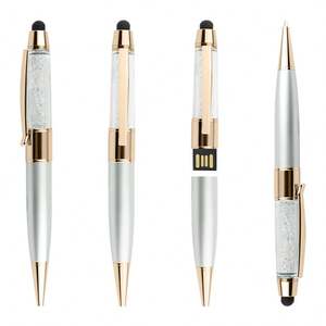 Memoria USB con Logotipo Personalizado, Bolígrafo Metálico con Punta Táctil y Bolígrafo con Cristal para Regalos Promocionales Empresariales al por Mayor - Product Image 4