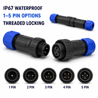 Conector Circular Impermeable IP67 SD13 de 1 2 3 4 5 Pines, Macho y Hembra, con Bloqueo de Tornillo en Línea, Enchufe Eléctrico para Equipos de Exterior
