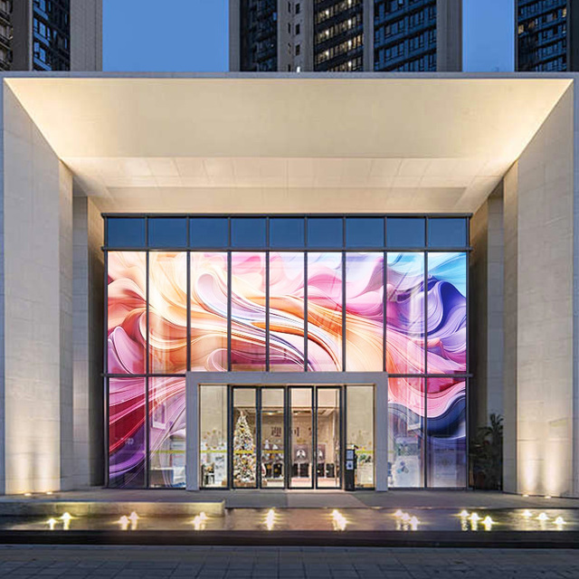 Flexible P10 Transparent LED Display Screen Sticker Thin LED Film with High Adhesion on Glass for Advertising
