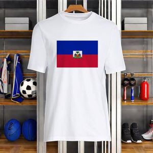 Camisetas de Verano 2026 con la Bandera Nacional de Haití, Transpirables, Unisex, de Manga Corta, Cuello Redondo, Talla Personalizada - Product Image 4