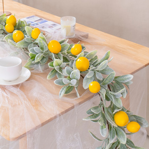 Guirlande de citrons artificiels réalistes, fausse vigne de fruits d'<span class=keywords><strong>agrumes</strong></span>, verdure estivale pour la décoration de cuisine de ferme, cheminée et chemin de table - Product Image 2