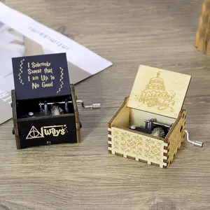 RTS Available In Stock Cheap Music Box Finished Black Color Wood Music Box