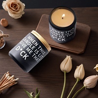 Witoyou 200g Zwarte Glazen Kerst Lavendel Luxe Private Label Sojawas Geurkaars Cadeau met Metalen Deksel voor Kerstmis