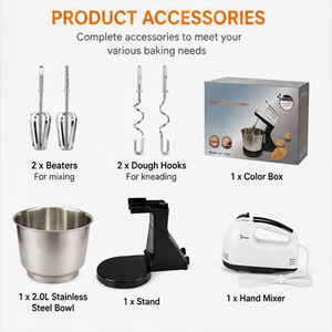 Impastatrice Elettrica Portatile da 300W 2L, 7 Velocità, in Acciaio Inox con Pulsante di Espulsione Frusta e Confezione Regalo - Product Image 6