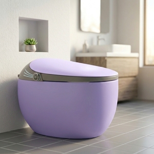 Inodoro Inteligente de Alta Calidad con Descarga Automática, Asiento con Calefacción, Doble Descarga, Cerámico, Redondo, con Sifón en S y Montaje en el Suelo - Product Image 1