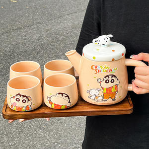 Ensemble de théière et de tasses en porcelaine de luxe Snoopys, 4 pièces, vaisselle en céramique, ensemble de théière en céramique, tasses pour cadeaux - Product Image 3