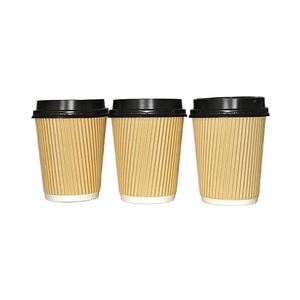 แก้วกระดาษลูกฟูกขนาด 12 ออนซ์ สำหรับเครื่องดื่มร้อน พร้อมฝาปิด - Product Image 5