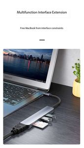 उच्च गति 5 में 1 मल्टीपोर्ट 4K hdTV <span class=keywords><strong>usb</strong></span> 2.0 3.0 sd tf कार्ड रीडर एचडी यूएसबी सी हब एडाप्टर डॉक स्टेशन - Product Image 6