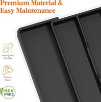 Organisateur de tiroir de cuisine multifonctionnel moderne certifié LFGB, couleur personnalisable, extensible et réglable, avec plateau de cuisson