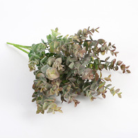 Guirlande de fausses fleurs d'eucalyptus au toucher réel en gros Feuilles artificielles Tiges florales pour Noël Arrangement floral Déco de vacances