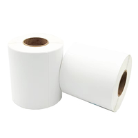 Étiquettes d'emballage en papier adhésif thermique imperméable et résistant aux rayures de haute qualité 100*100, blanc pur, directement de l'usine