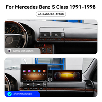 Pantalla Foforfor de 13.1"+12.3" para Mercedes Benz Clase S 1991-1998, Carplay Inalámbrico, Android 15, Radio para Auto, Estéreo, GPS, DSP, 4G, OEM