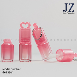 Jinze pronto per la spedizione di <span class=keywords><strong>tubi</strong></span> di imballaggio lucidalabbra trasparente a forma di cuore con 3ml grande Logo di Design della bacchetta - Product Image 2