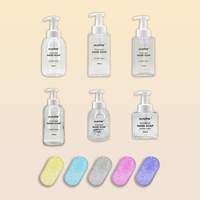 Tablettes de savon moussant pour les mains POPOTIME, écologiques, parfum lavande, multicolores, avec distributeur moussant de 450 ml