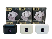 Earphone Nirkabel Q16 Model Jepit Telinga + Semi-In-Ear (4 Earbud) Terbaru 2026, Laris Manis, dengan Layar LED Digital dan Latensi Rendah 30ms