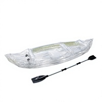 Bateau gonflable en PEHD pour 2 personnes, kayak pliable, bateau de pêche, radeau d'assaut épaissi, annexe transparente en caoutchouc pour activités aquatiques en extérieur