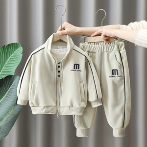 Completo Sportivo Coreano per Ragazzi, Primavera e Autunno, Tuta Casual per Bambini, Set Trendy con Felpa con Cappuccio per Ragazzi di 6 Anni - Product Image 1
