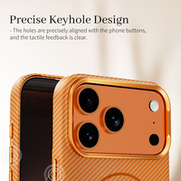 Coque de téléphone magnétique antichoc ultra-fine VAWI B231 en PC pour iPhone 17 16 15 14 13 Pro Max avec texture fibre de carbone et autocollant aquatique