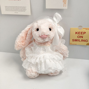 Conjunto de Ropa <span class=keywords><strong>para</strong></span> Muñeca Bonnie Bunny de 32 cm, Conejo de Peluche con Orejas Caídas, Vestido de Novia con Perlas <span class=keywords><strong>para</strong></span> Muñecas Jellycats - Product Image 5