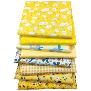 Nuevo conjunto de tela de algodón twill estampada con diseño floral amarillo para patchwork y confección de ropa de cama - Product Image 5