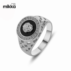 Cincin Pria Lapis Emas Baja Anti Karat Berhiaskan Batu Zirkon Berlian dengan Aksesoris Kepala Singa Gaya Hip Pop, Promo Hot Sale - Product Image 2
