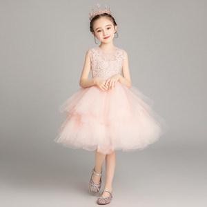 Vestidos de Princesa de Encaje Maxi sin Mangas con Capas para Niñas, Ideales para Bodas, Fiestas Formales y Cumpleaños, Ecológicos, Transpirables, Blancos y Rosas - Product Image 2