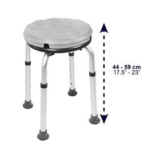 Round <b>Bathroom</b> Shower <b>Stool</b> (100 kg), <b>Bathroom</b> Chair Bench for Seniors KMINA K30027 - Product Image 6