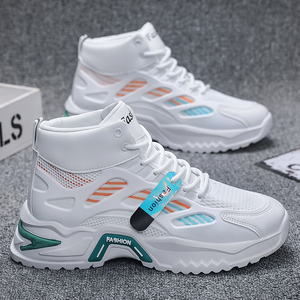 Men's Casual High-Top <b>Sneakers</b> PU Mesh Breathable Upper with Large Dad Rubber Sole Anti-Slip Slip-Resistant Features Flexible - Product Image 4