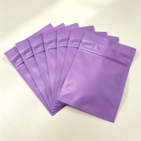 Vente en gros de sacs en mylar violets de 5 x 7 pouces, emballages résistants aux enfants, sacs en mylar avec fermeture éclair
