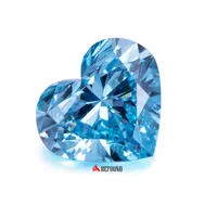CVD יהלומים מחיר מעבדה מפואר אינטנסיבי כחול ירקרק צבע לב צורת יהלומים עבור טבעת זהב