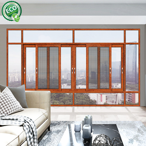 หน้าต่างบานเลื่อนอลูมิเนียมรางคู่กระจกเดี่ยวกันพายุเฮอริเคน - Product Image 1