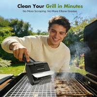 Brosse de nettoyage électrique pour barbecue, brosse rotative sans fil rechargeable en fil d'acier inoxydable, nettoyeur de barbecue OEM