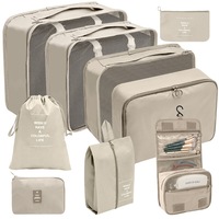 Logo personnalisé grande capacité 9 pièces Pack maille vêtements organisateur voyage bagages organisateur pochette ensemble Cubes d'emballage